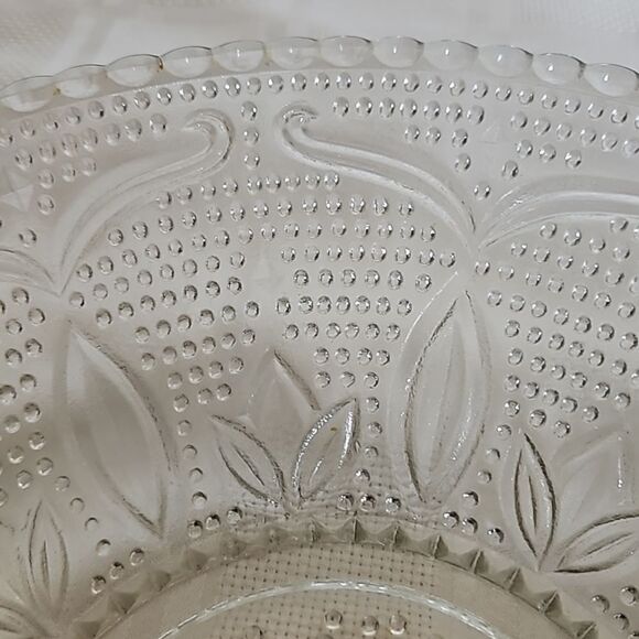Clear Glass Floral Fruit Bowl 11"-11" - Picture 15 of 16